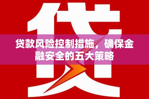 化德贷款风险控制措施，确保金融安全的五大策略