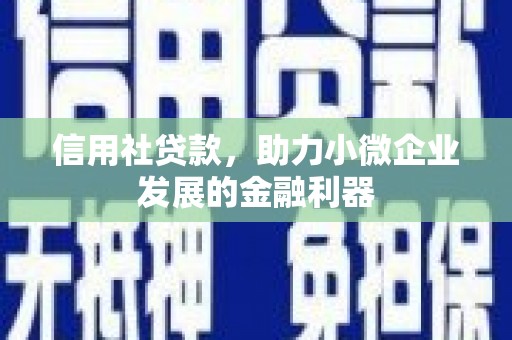 化德信用社贷款，助力小微企业发展的金融利器
